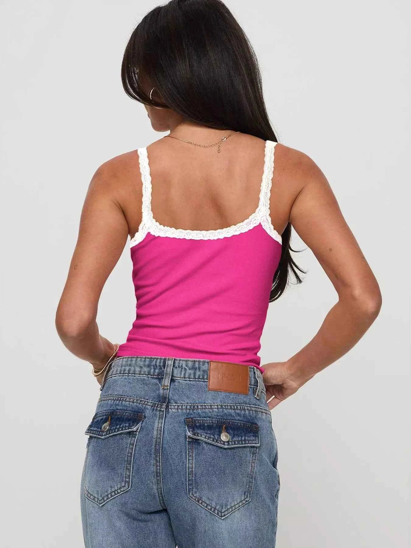 Lace Detail Contrast Trim Cami c9312efd-51e2-431e-a967-57af9f629ba1-Max-Origin