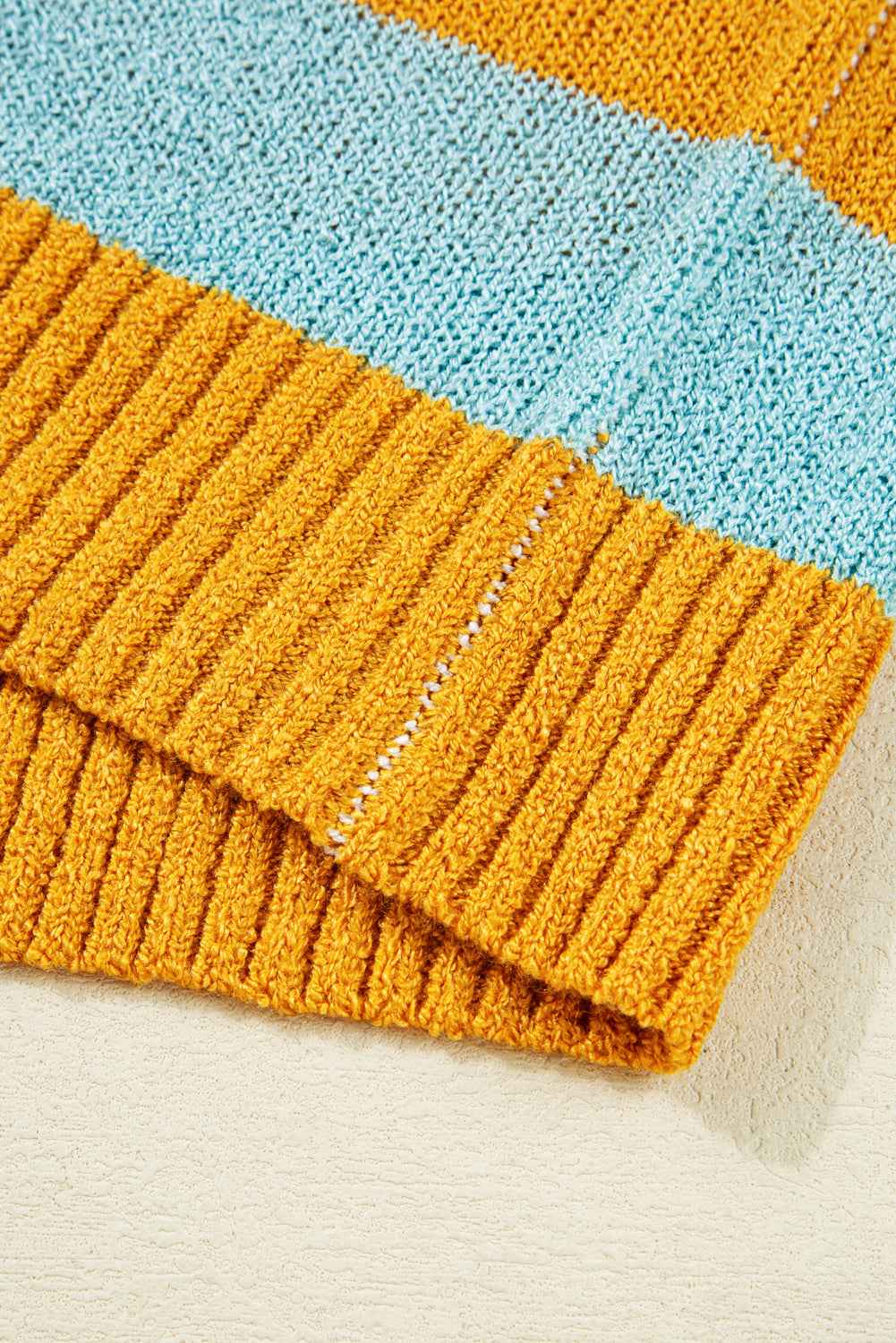 Jurassic Gold Colorblock Striped Pullover Sweater c95d291b8b959316