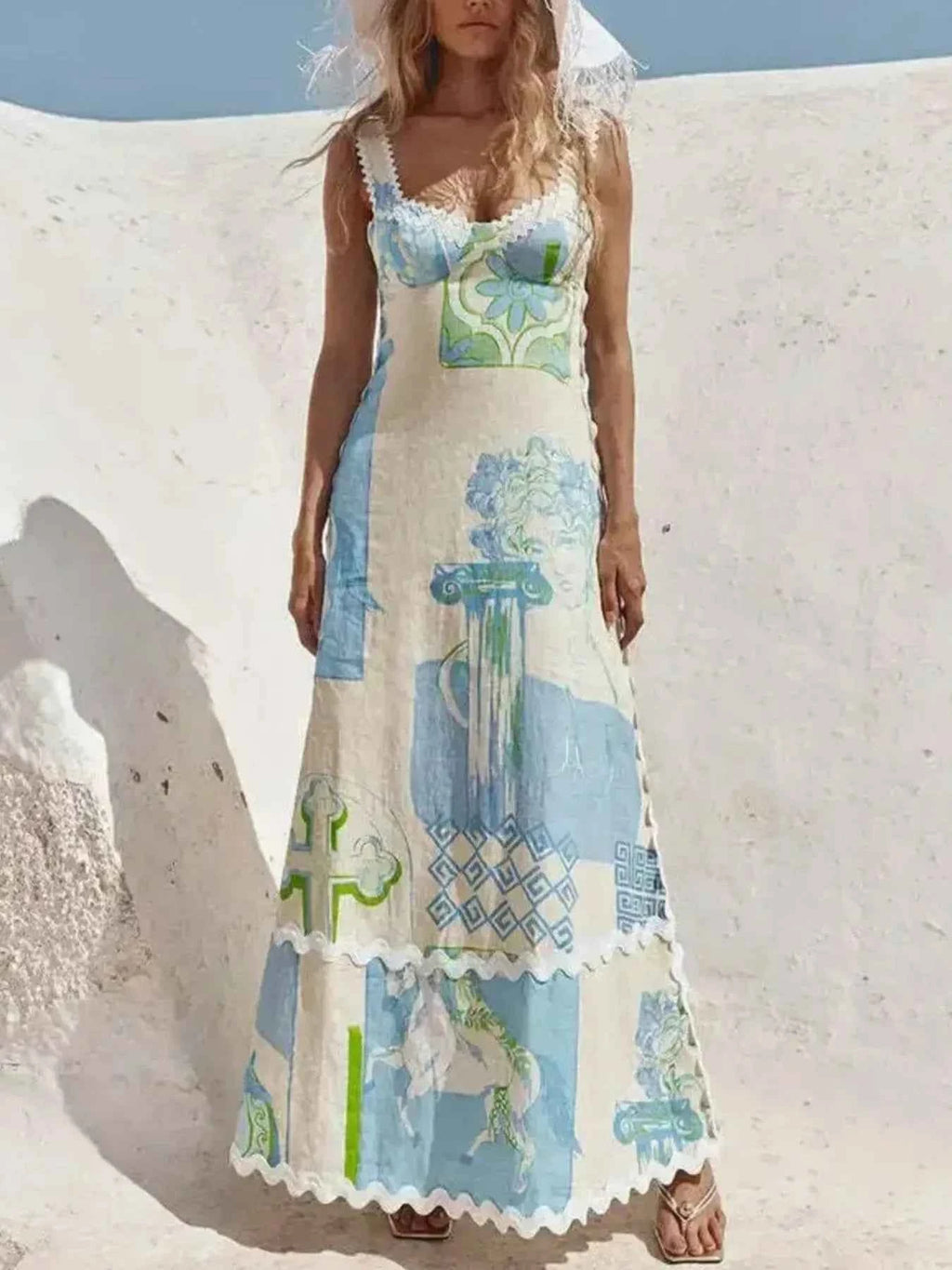 Tied Back Printed Maxi Dress c9617688-80ca-460a-91ae-044c00fb6ac0-Max-Origin