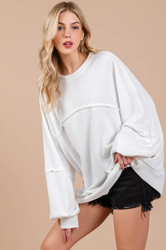 Ces Femme Exposed Seam Long Sleeve Sweatshirt c98add24-5f3f-41ae-9b42-724102eb1864-Max