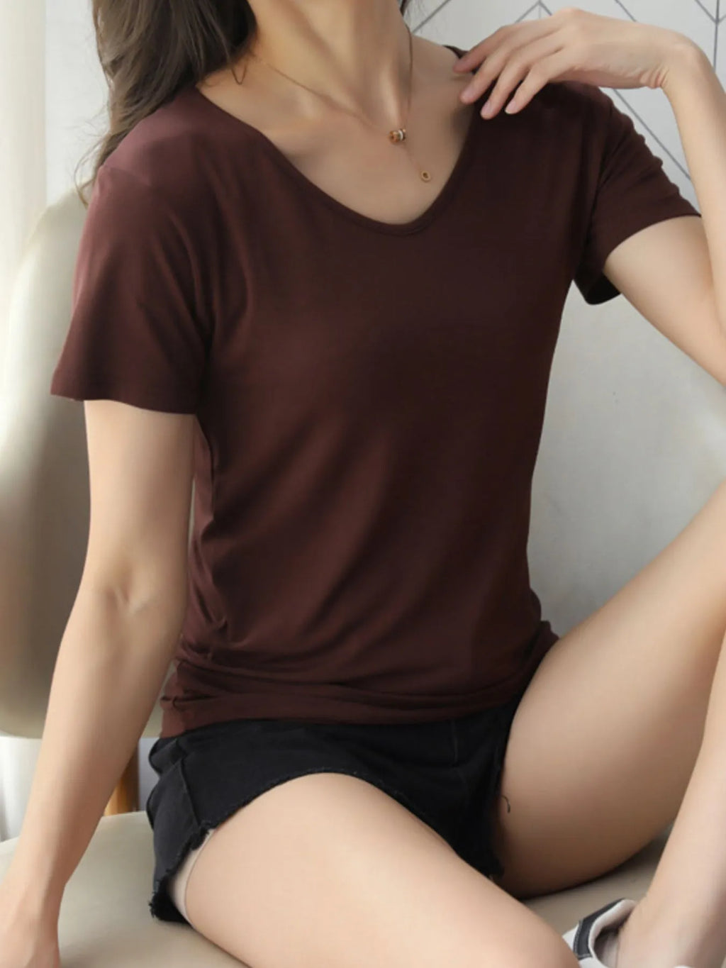 V-Neck Short Sleeve T-Shirt c9a03017-0c1f-4df9-835f-096b2a73a611-Max-Origin