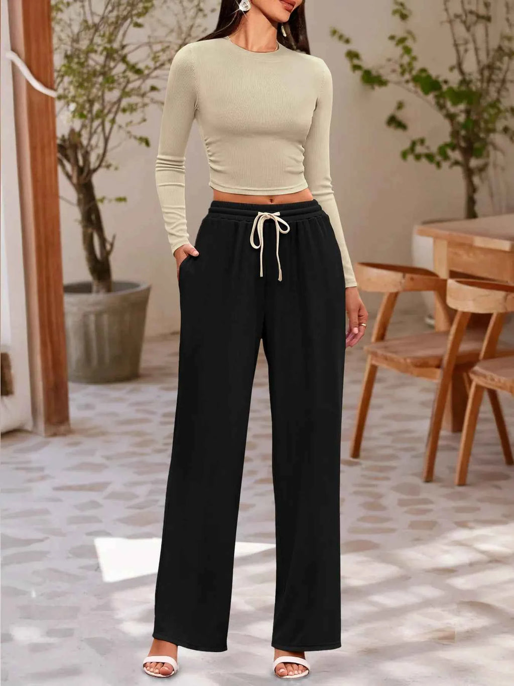 Round Neck Long Sleeve Top and Pants Set c9ab852a0bde48eebd16955584b38a55-Max-Origin
