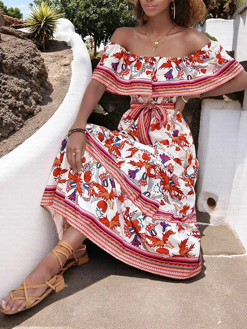 Off-Shoulder Floral Maxi Dress c9ca97434b7543e1a2442027daef8232-Max-Origin