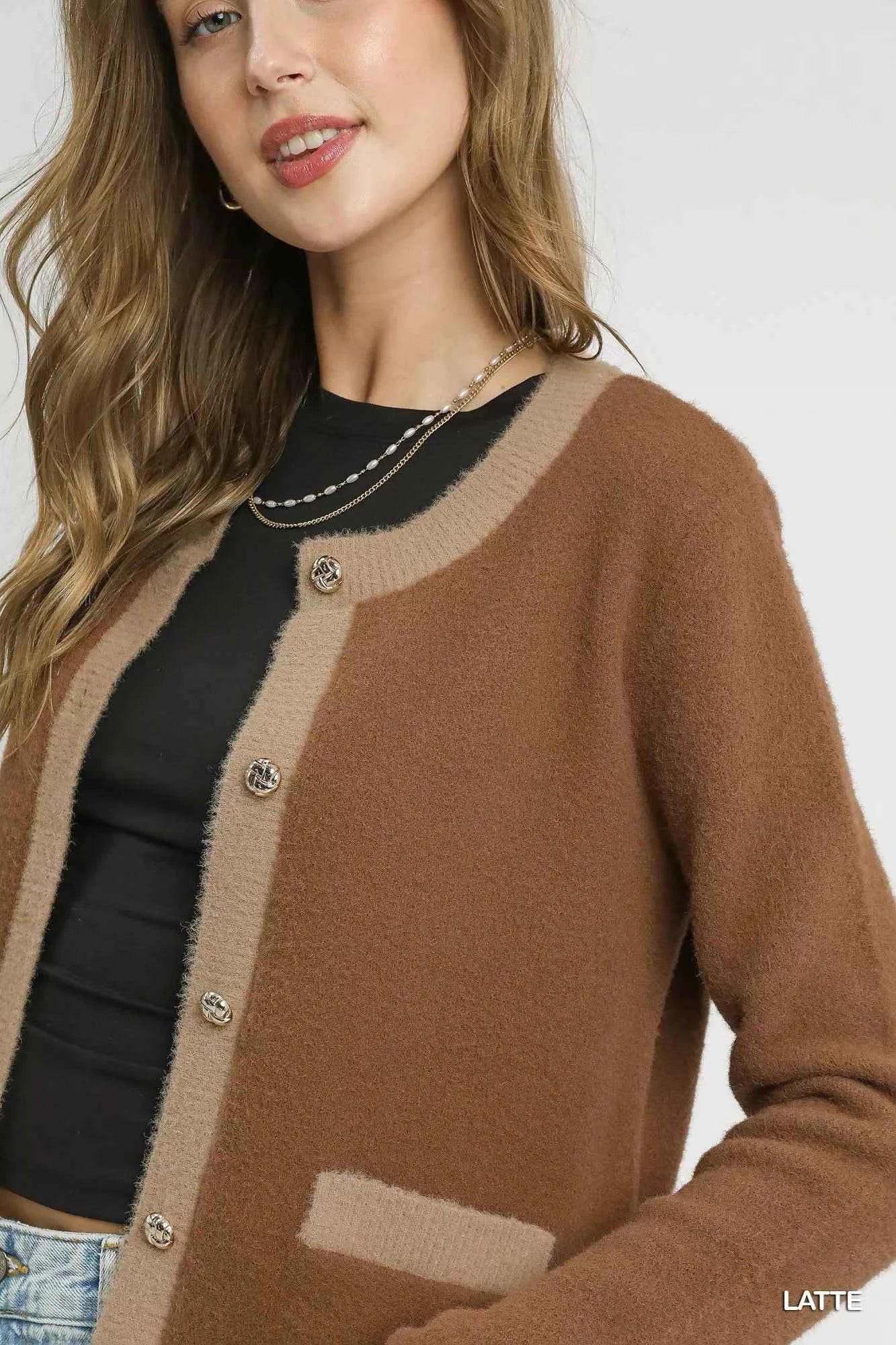 Umgee Two-Tone Button Front Cardigan c9df7e2f-66b1-42a7-a1d7-03cfbda0e5c2-Max-Origin