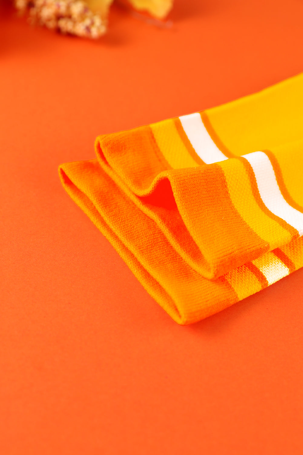 Orange Color Block Knit Sports Compression Knee High Socks c9e27fc469157c7d