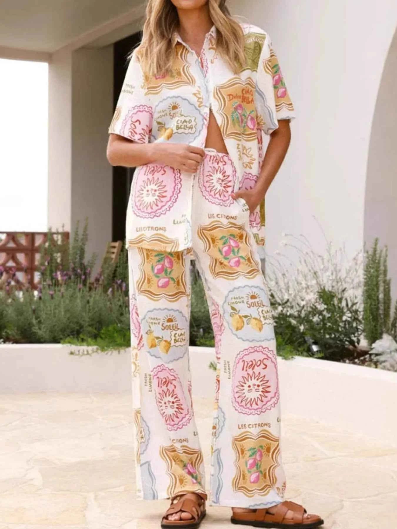 Printed Button Up Shirt and Pants Set Multicolor c9e37d91-4a66-44d4-a070-536375b47186-Max-Origin