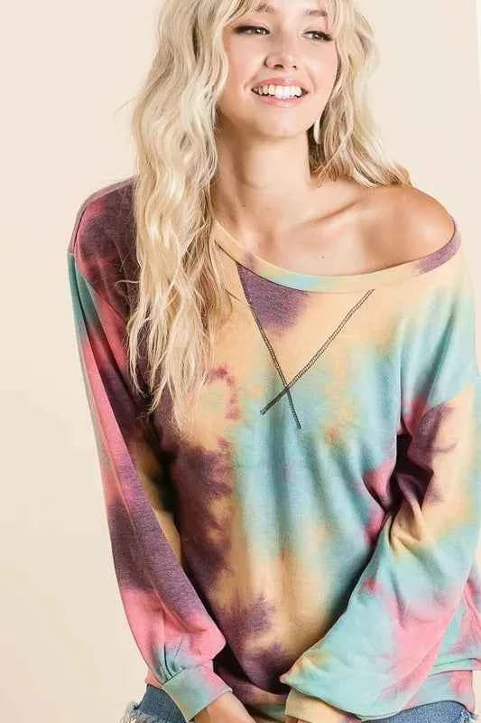 BiBi Tie Dye Print French Terry Sweatshirt c9e3a9a5b88141fc889c4c54def35e52-Max-Origin