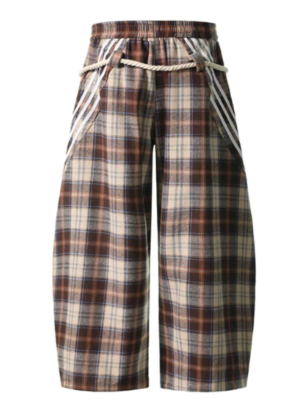 Plaid Casual Pants with Side Stripes c9fec55f-eb8e-44a6-9031-d09497e86320-Max-Origin