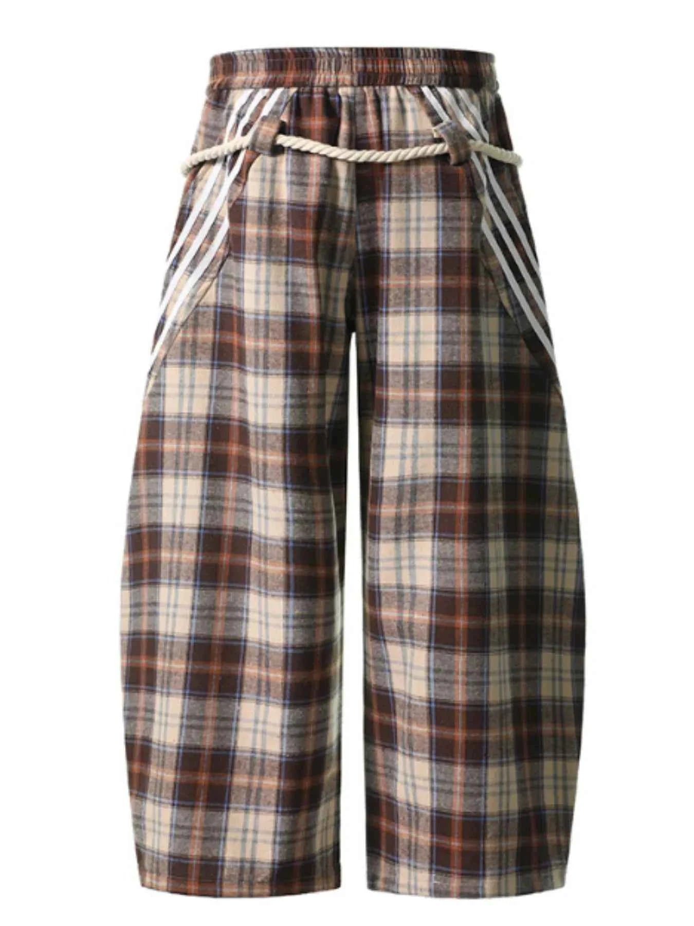 Plaid Casual Pants with Side Stripes c9fec55f-eb8e-44a6-9031-d09497e86320-Max-Origin