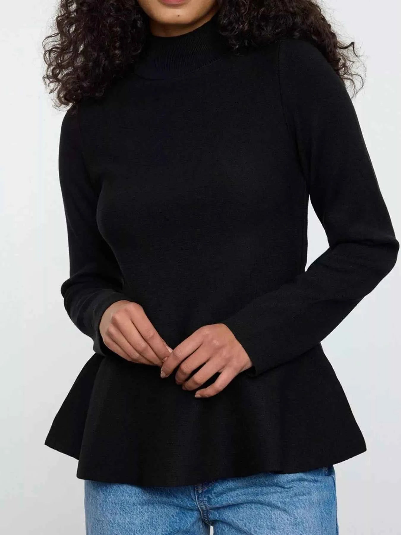 Mock Neck Long Sleeve Sweater ca185260-b6dc-49af-8d51-3def8c813d45-Max-Origin