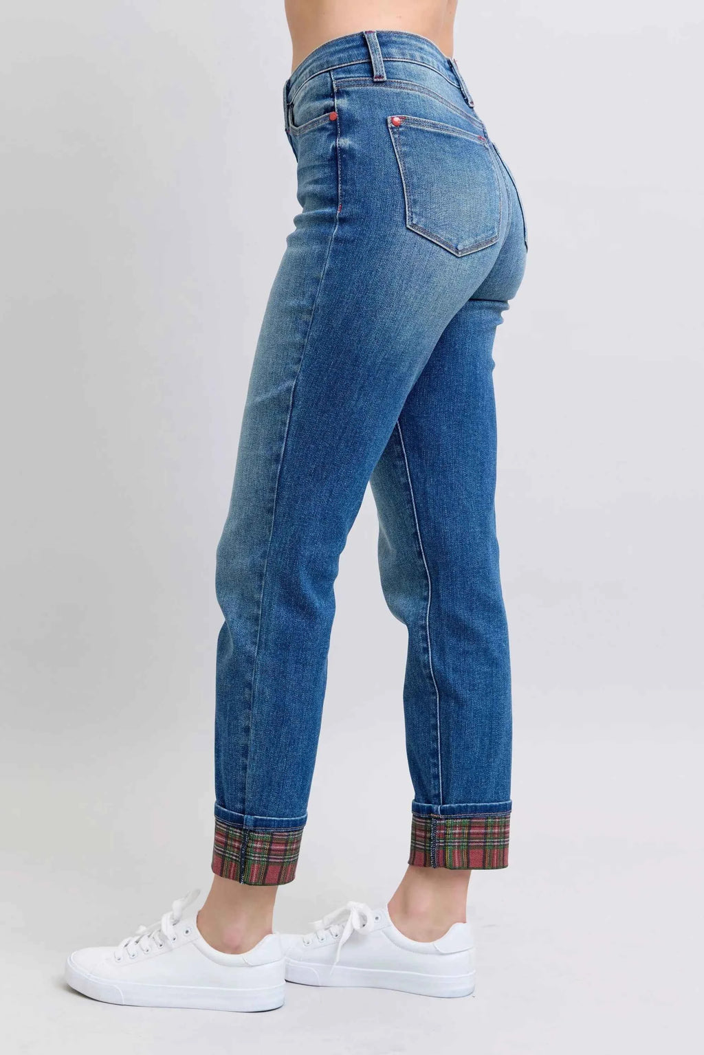 Judy Blue Full Size Mr Plaid Print Cuff Bf Jeans Plus Size ca2650cedc5c46978897cfcaac57156b-Max-Origin