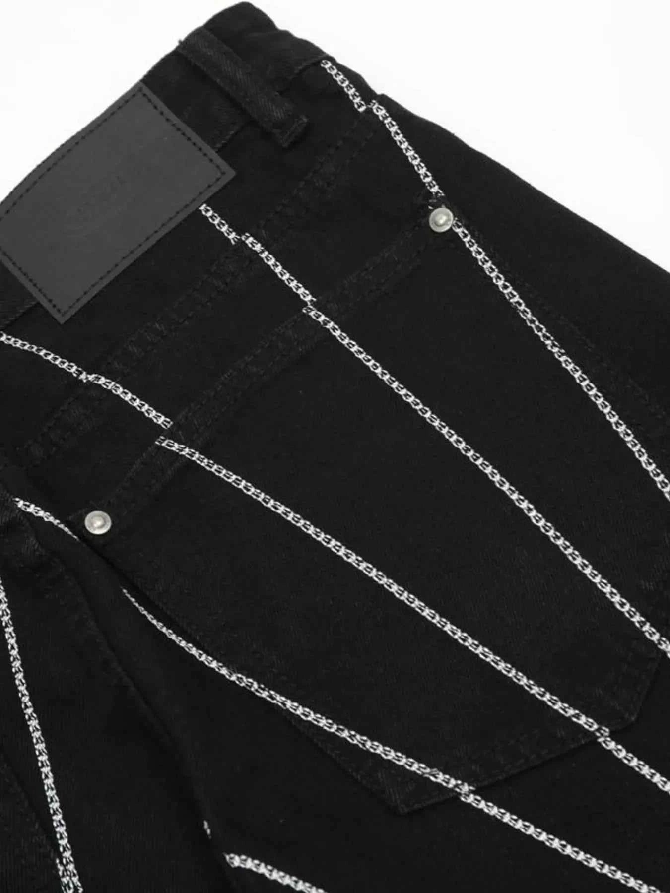 Men's Spider Web Embroidered Flared Jeans ca3d66a25e864d848bab50f57d5a0cec-Max-Origin