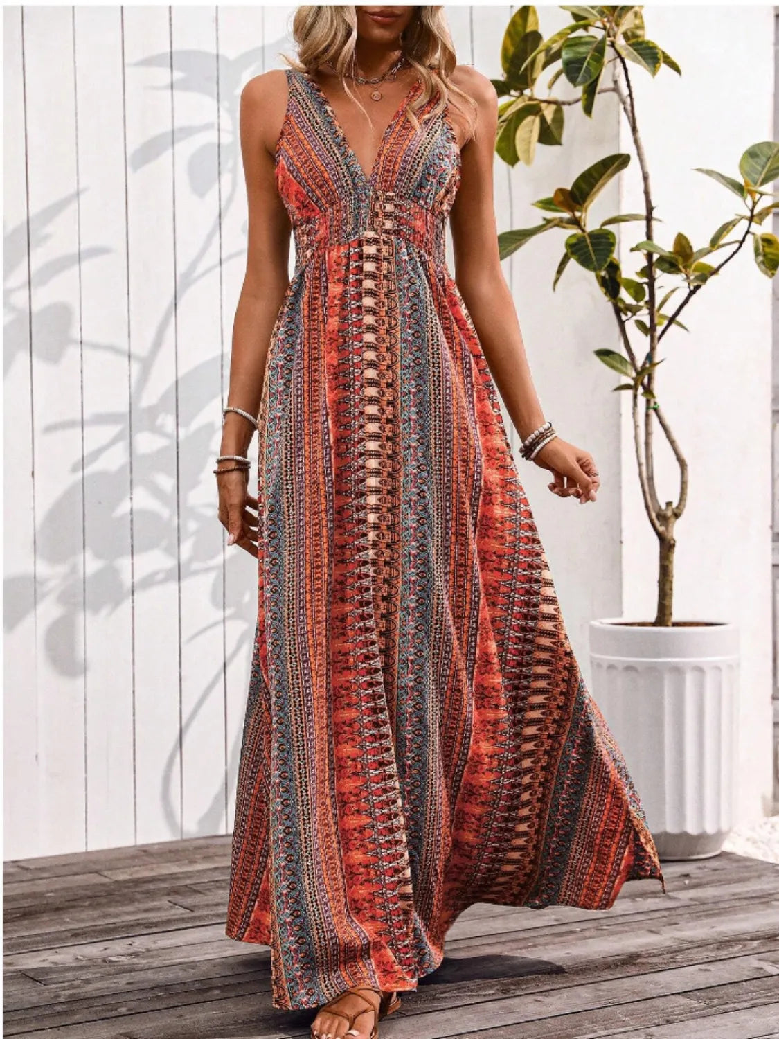 Tied Back Printed Sleeveless Maxi Slit Dress ca9b921a-d5e3-4cd8-b408-3616db298889-Max-Origin