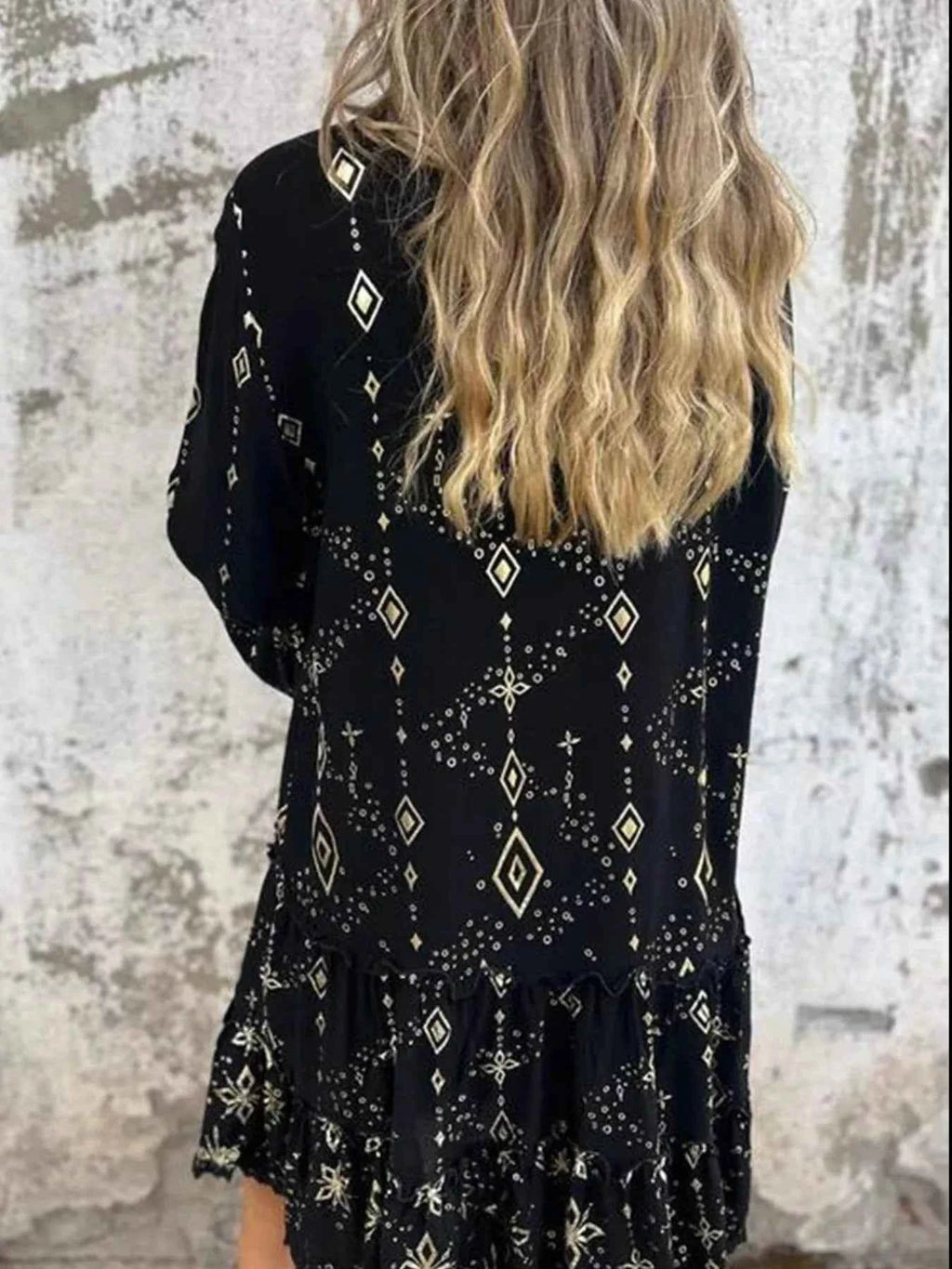 Full Size Printed Notched Flare Sleeve Dress Plus Size caad80f2-c899-4860-8e42-fe61ba78c70d-Max-Origin