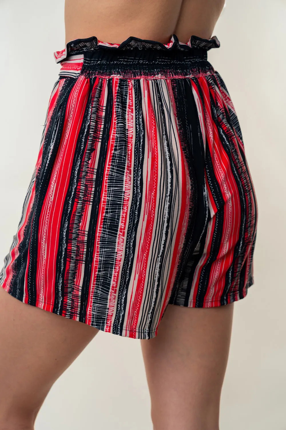 White Birch Full Size High Waisted Striped Shorts cac16069-4870-4061-8a65-54a4d8020832-Max