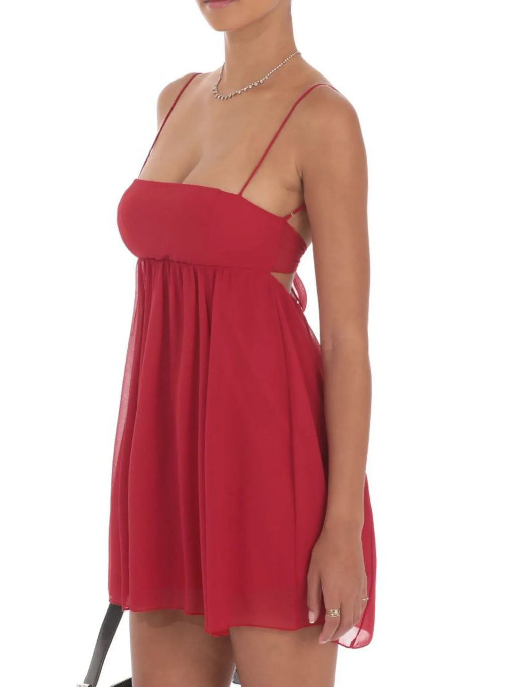 Tie Back Spaghetti Strap Mini Dress caf51ceb-69df-4bc5-9ea3-6eac0f119877-Max-Origin