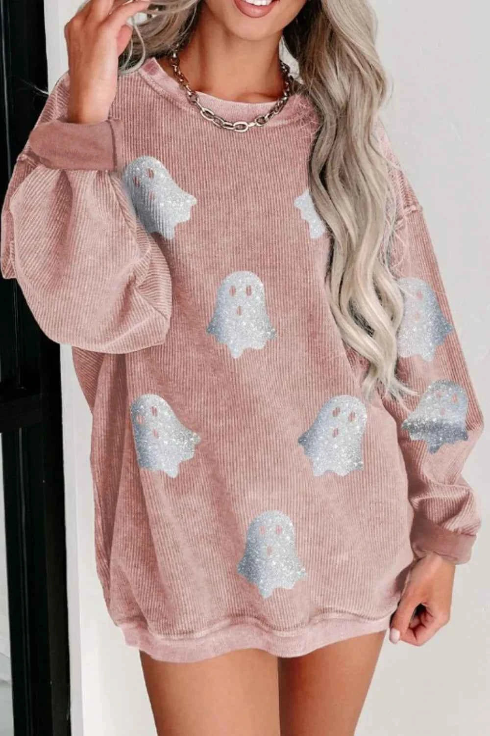 Ghost Round Neck Oversized Sweatshirt cb2da885-34d4-4de5-b8c2-529e34266c2e-Max-Origin