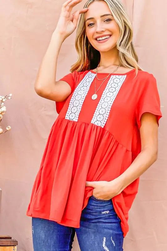 And The Why Lace Detail Short Sleeve Casual Top cb32543c594e4535952f5a515b82e87a-Max-Origin