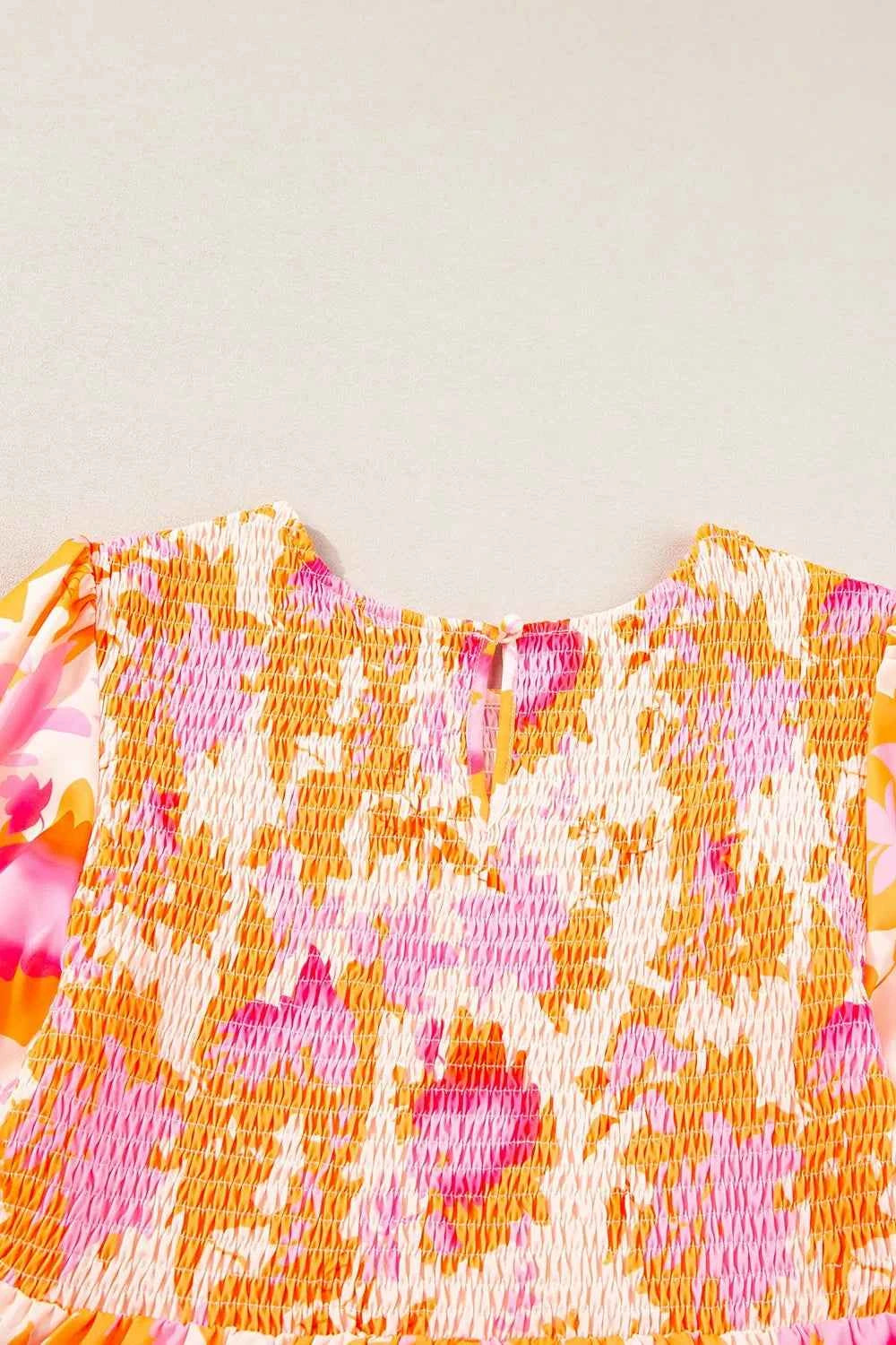 Frill Printed Long Sleeve Mini Dress cb5a132e-04d7-4bc4-bc11-c7321e379b59-Max