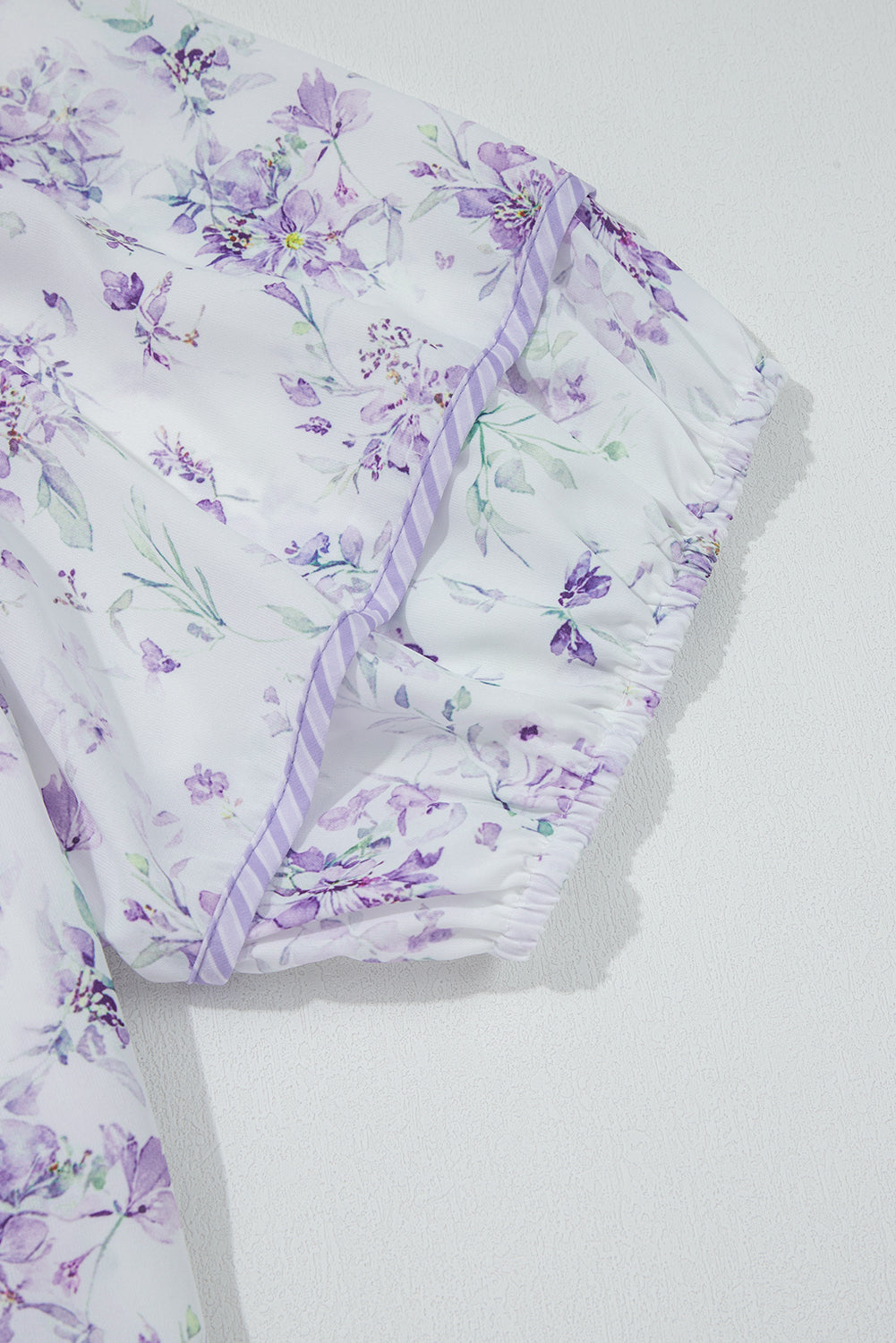 Purple Floral Print Split Neck Plus Size Top cb87fbc428ff03e0