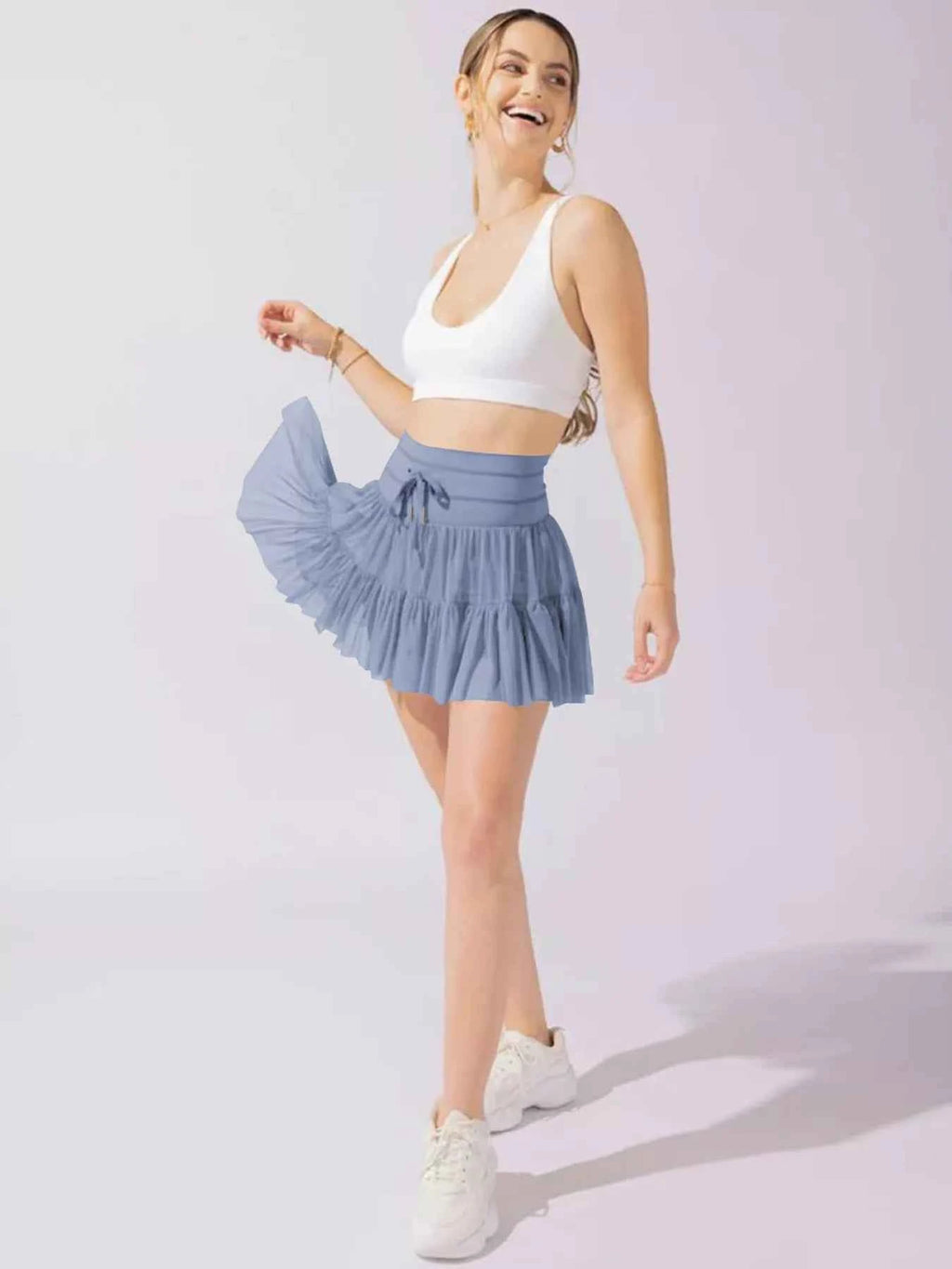 Tiered Skort with Drawstring cbb677c1-fbf6-427e-a3b3-b33cce702767-Max-Origin