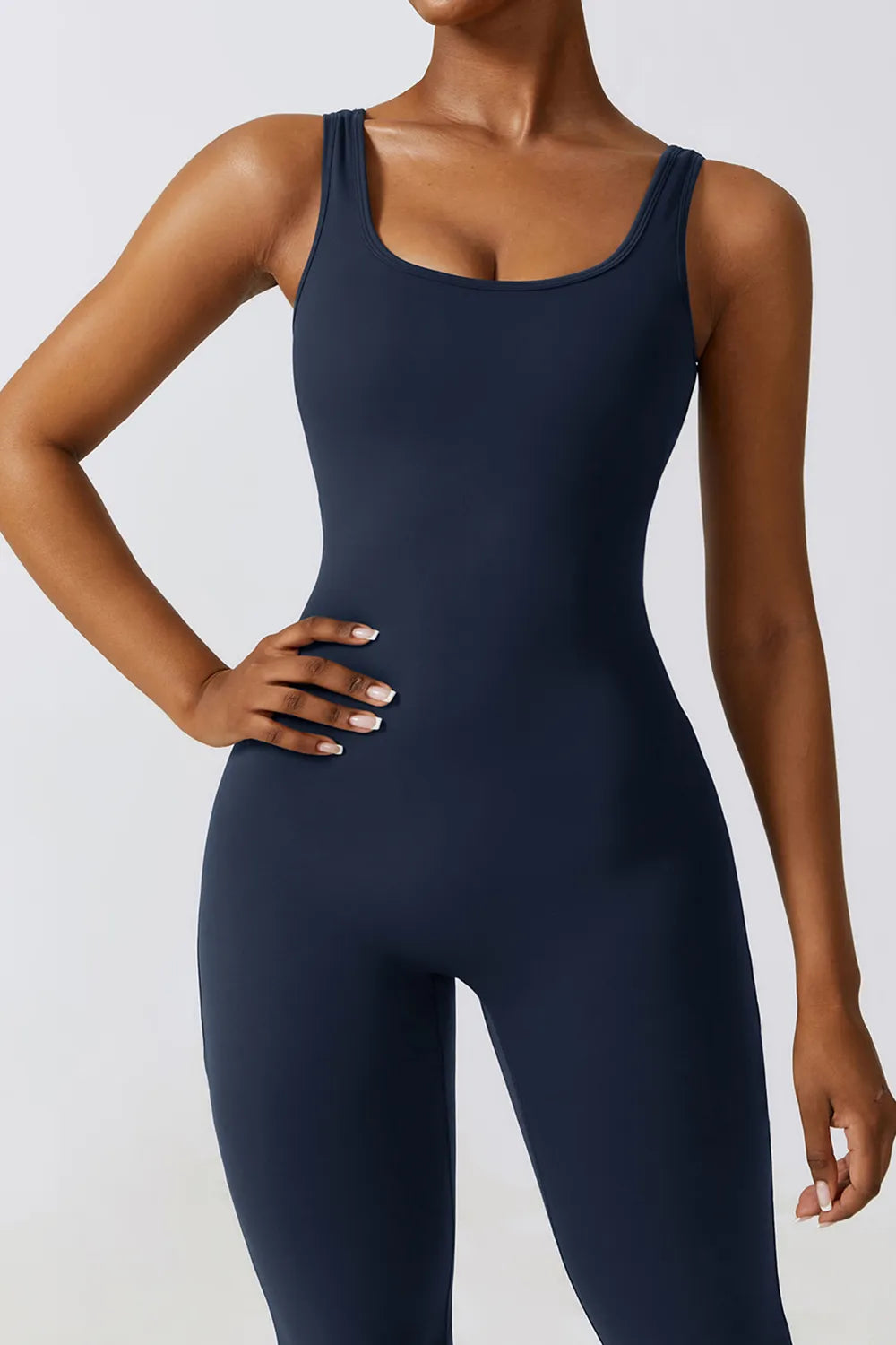 Basic Bae Cutout Ruched Bootcut Sleeveless Active Jumpsuit cc090949-b07c-4466-8fc5-277062fe4e9f-Max