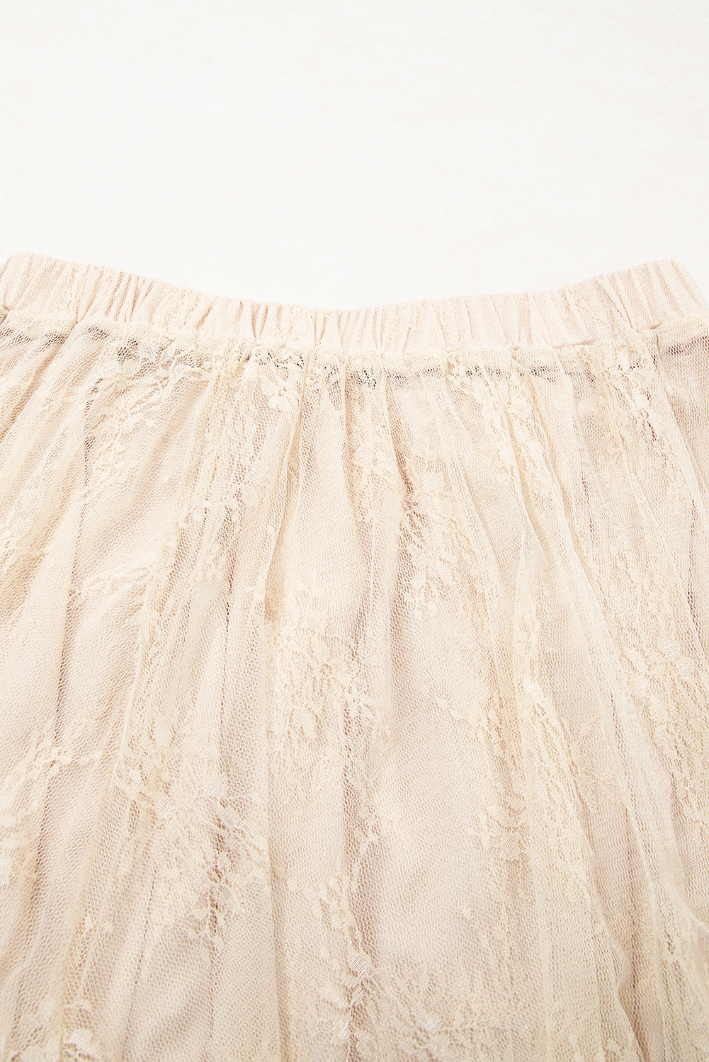 Apricot Lace Cascading Tiered High Waist Maxi Skirt cc3db141d43adb4a