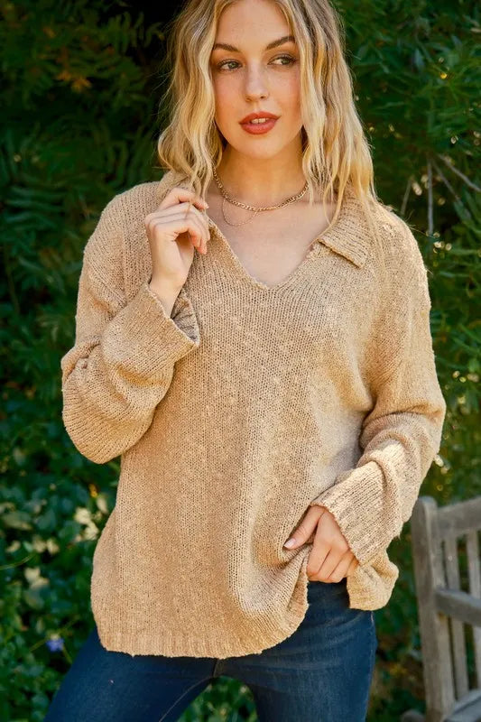 And The Why Textured Basic Collar Neck Sweater Pullover cc42804363db46cc898c7d5c4d5431a6-Max-Origin