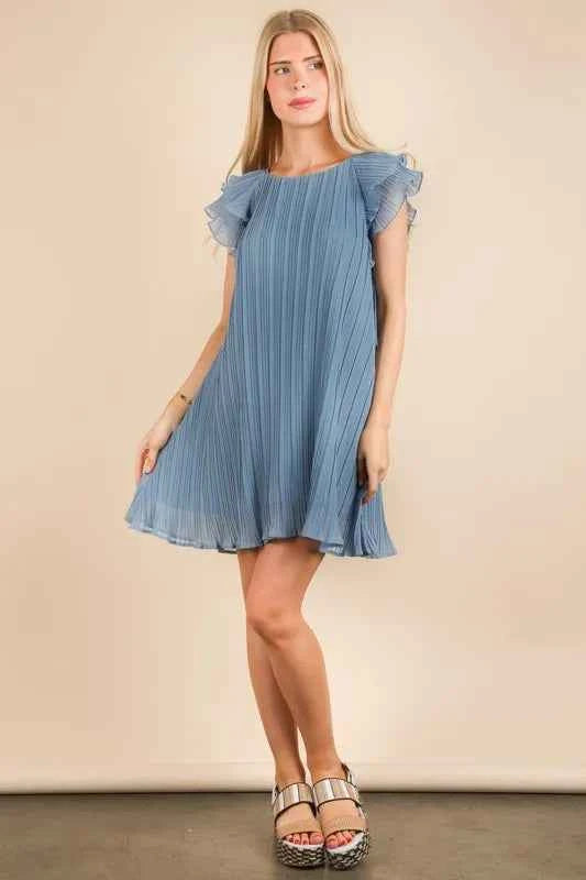 VERY J Plus Size Ruffle Sleeve Pleated Woven Mini Dress Denim cc81ed9b8ddd4cd6b179d681d75f97b2-Max-Origin