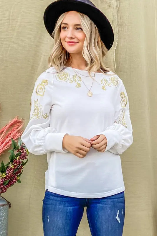 And The Why Flower Gold Embroidery Shoulder Detailed Top IVORY cc8a6d6657924c55b99a68bcd488cb96-Max-Origin
