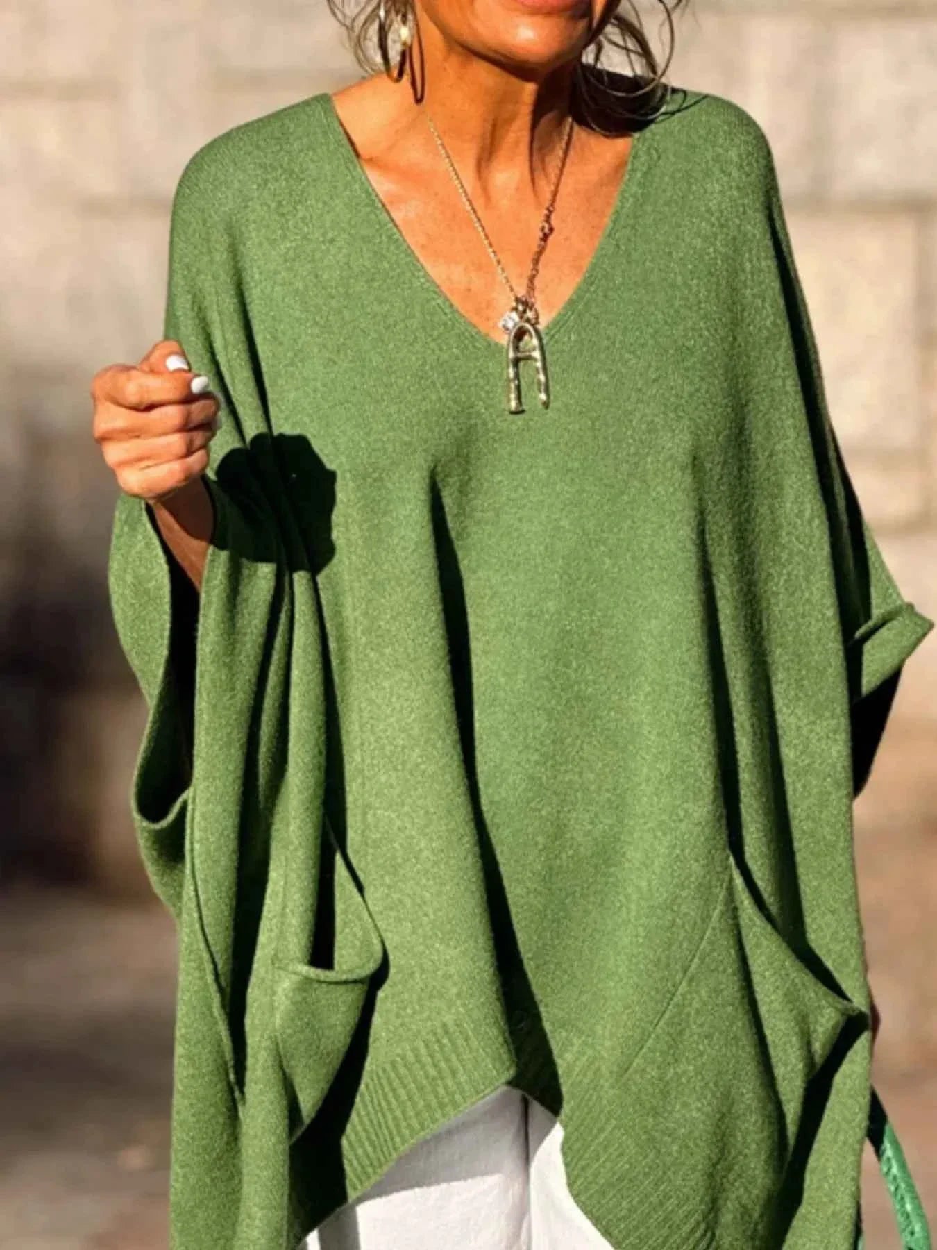 Ribbed Hem V-Neck Sweater cca0459e-ddf6-4178-8498-e8784cbd2323-Max-Origin