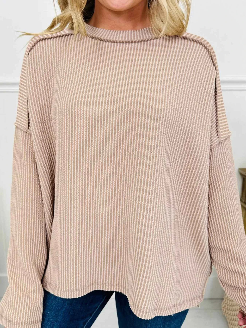 Twist Ribbed Exposed Seam Detail Long Sleeve Loose Top ccd63917-dd8a-4ca9-b4bc-323f70f3011f-Max-Origin