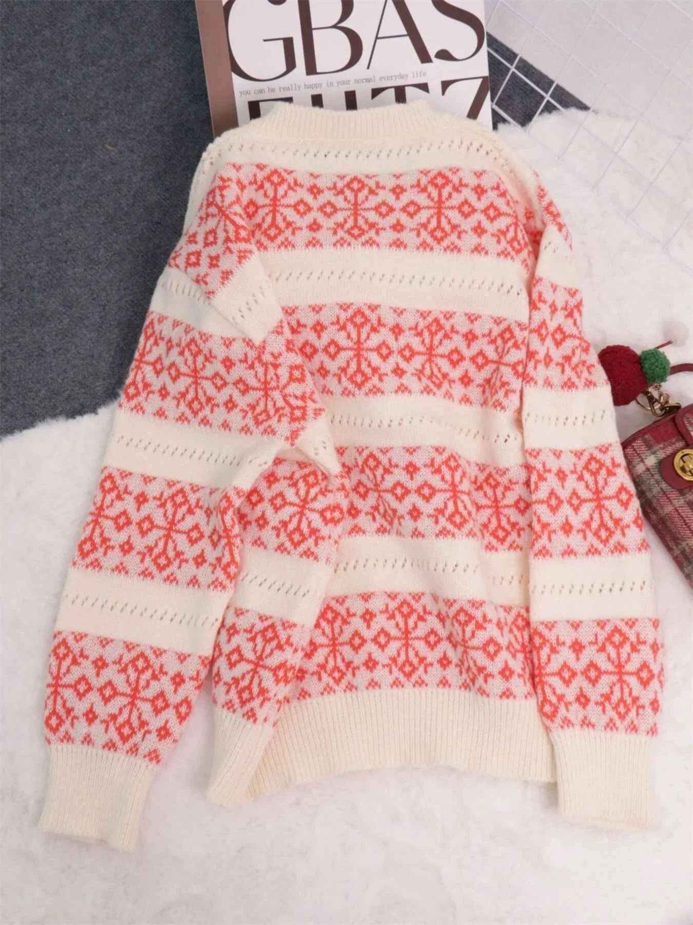 Contrast Ribbed hem Long Sleeve Sweater cce75daecbd94da2ae503e438ce60c74-Max-Origin