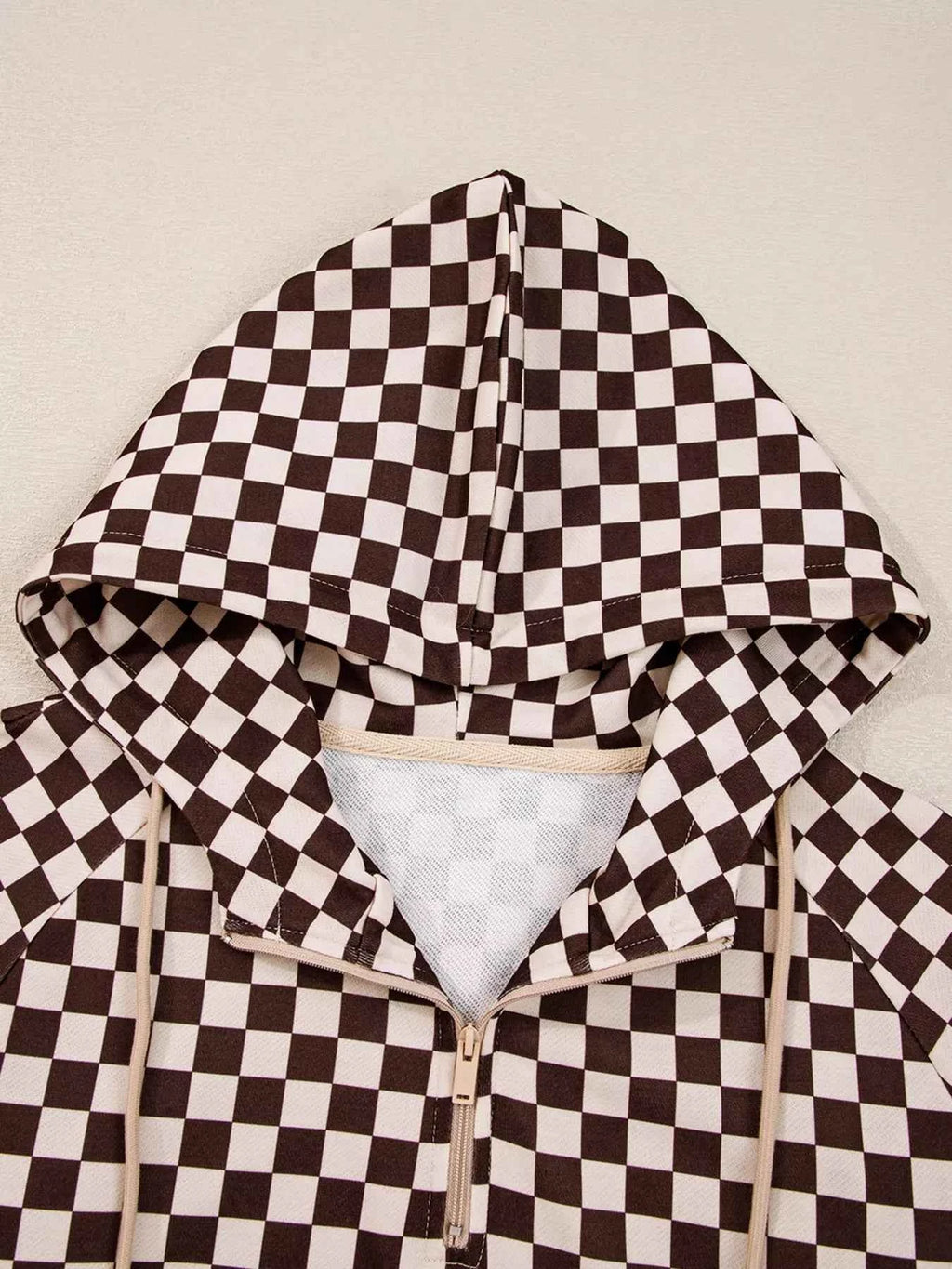 Checkered Drawstring Hoodie and Pants Set cd61f6519bf14da9a0f888f71a4a5069-Max-Origin