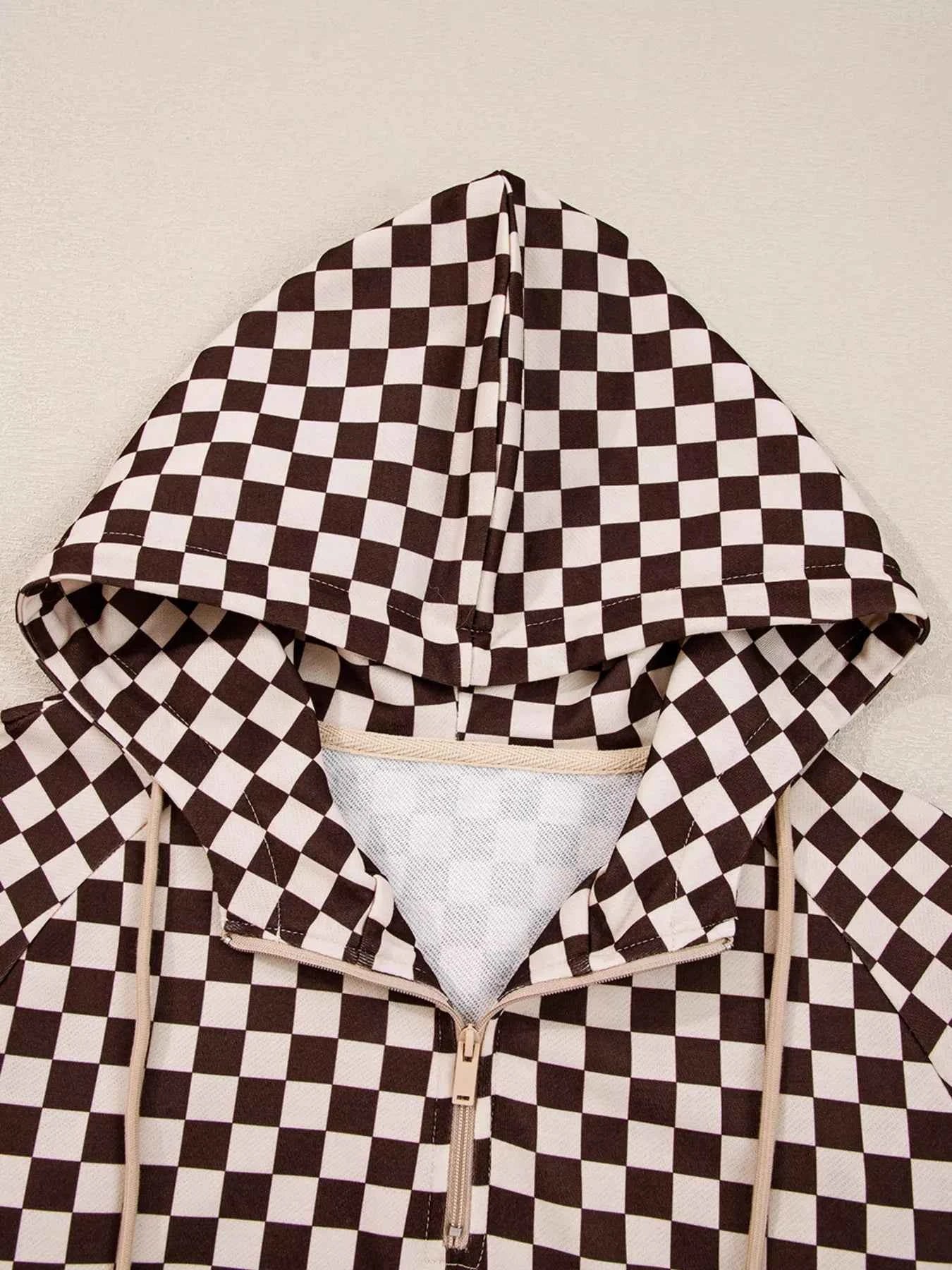 Checkered Drawstring Hoodie and Pants Set cd61f6519bf14da9a0f888f71a4a5069-Max-Origin