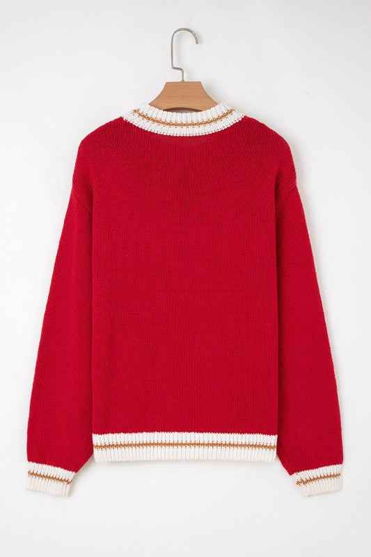 MERRY Colorblock Trim Drop Shoulder Sweater cd6e173a-17a3-4dbc-861b-a284abe5e14d