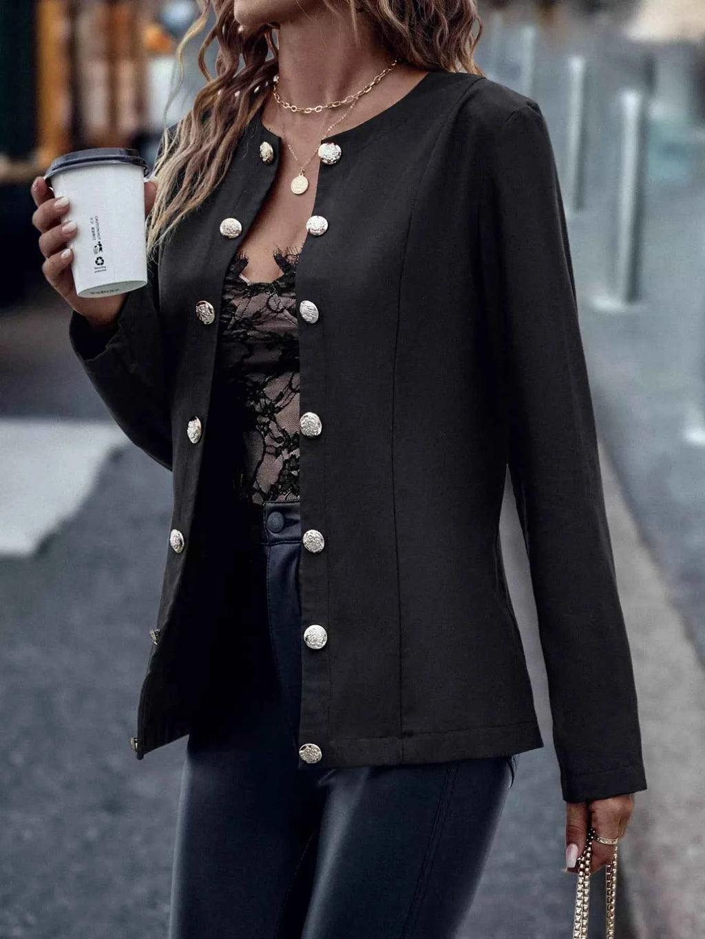 Solid Color Long Sleeve Outerwear cdedda03-faf4-471c-991c-c83be1258434-Max-Origin