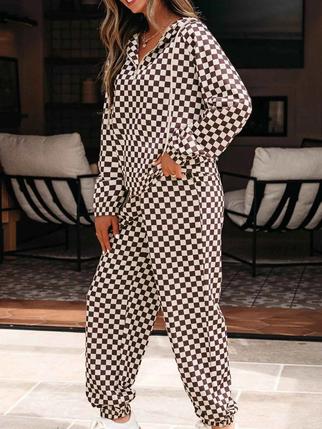 Checkered Drawstring Hoodie and Pants Set cdee28d9-b030-4eed-bc77-834123bc0cc2-Max-Origin