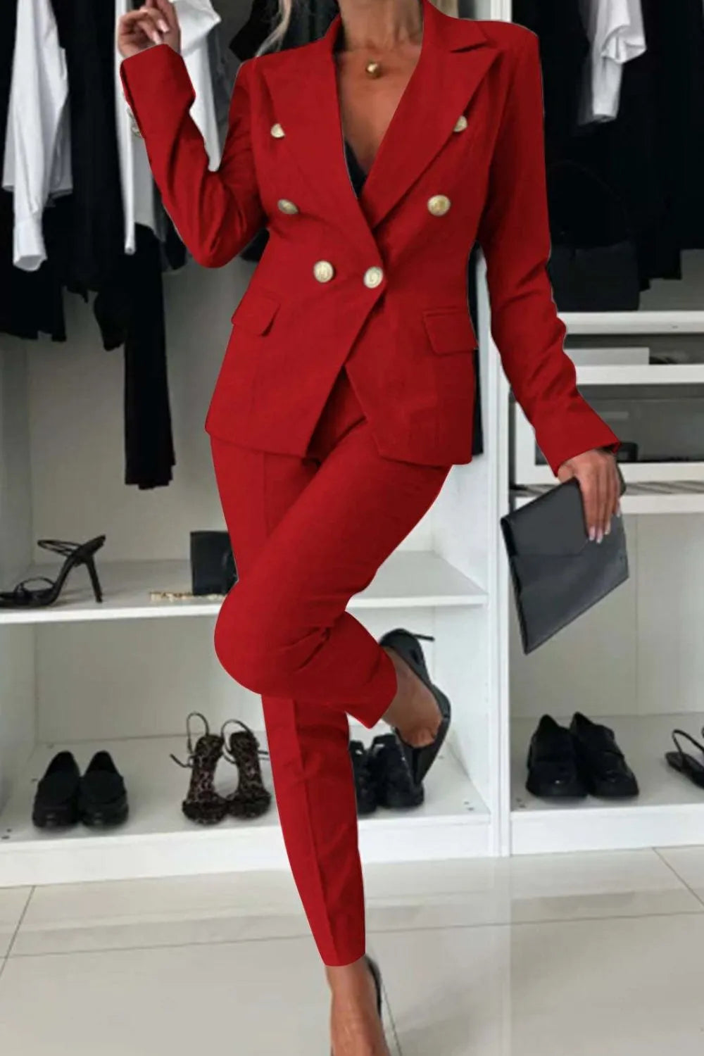 Full Size Lapel Collar Long Sleeve Blazer and Pants Set Plus Size ce336031-85df-4f6f-979f-79e3f031f4a7-Max-Origin