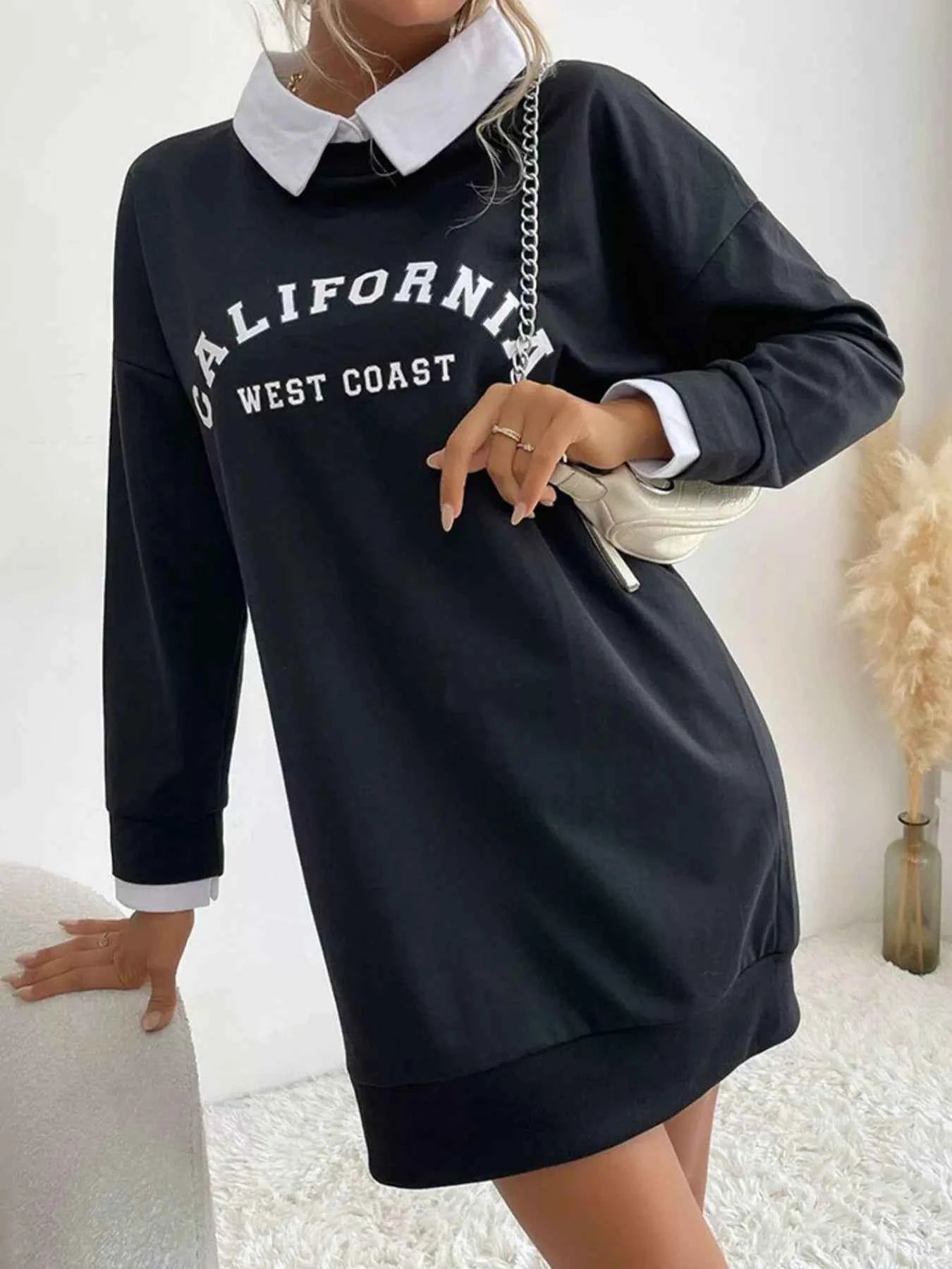 Letter Long Sleeve Sweatshirt Dress ce3940cf-aa86-4c95-a2ad-c1bcd6051390-Max-Origin