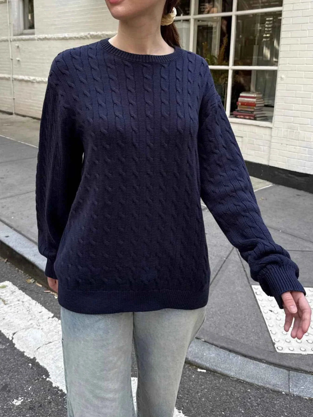 Cable-Knit Round Neck Pullover Sweater cee20c74ceb540c192de20398112d860-Max-Origin