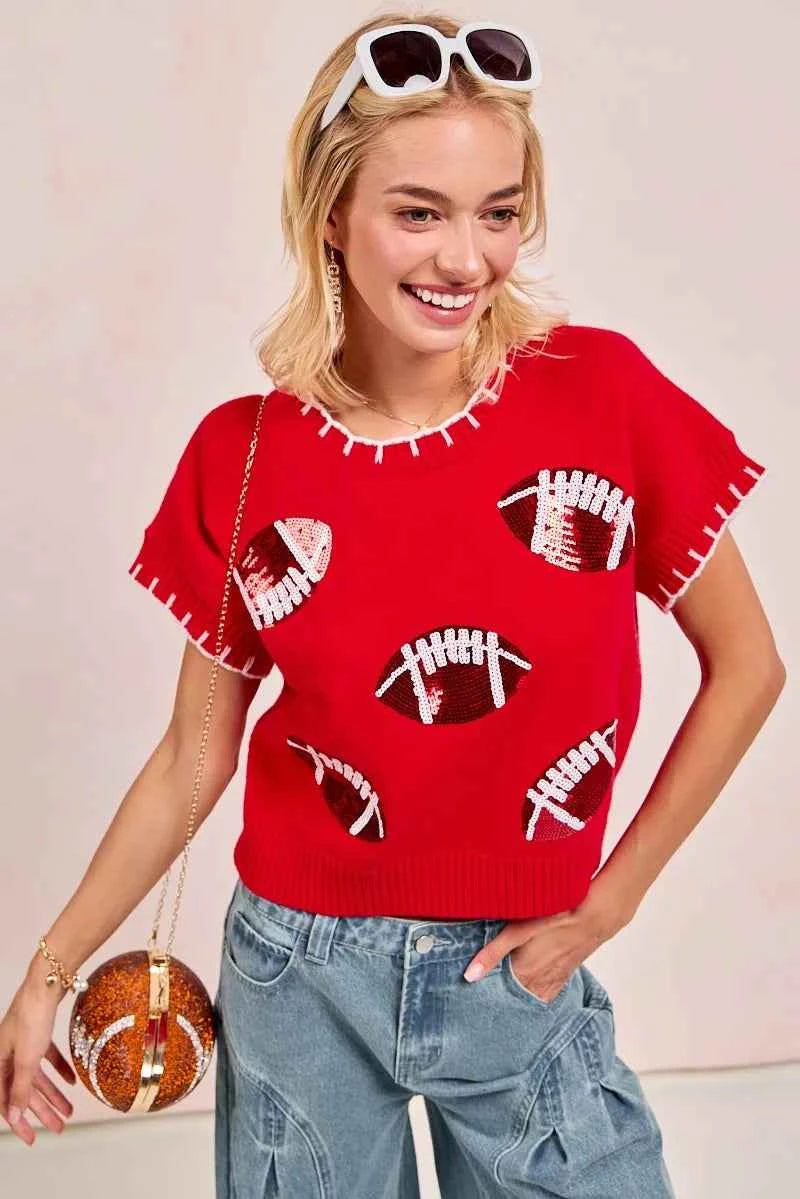 BiBi Gameday Sequin Football Embroidered Stitch Sweater cf5a2830f6c749ec841c293f56c57305-Max-Origin