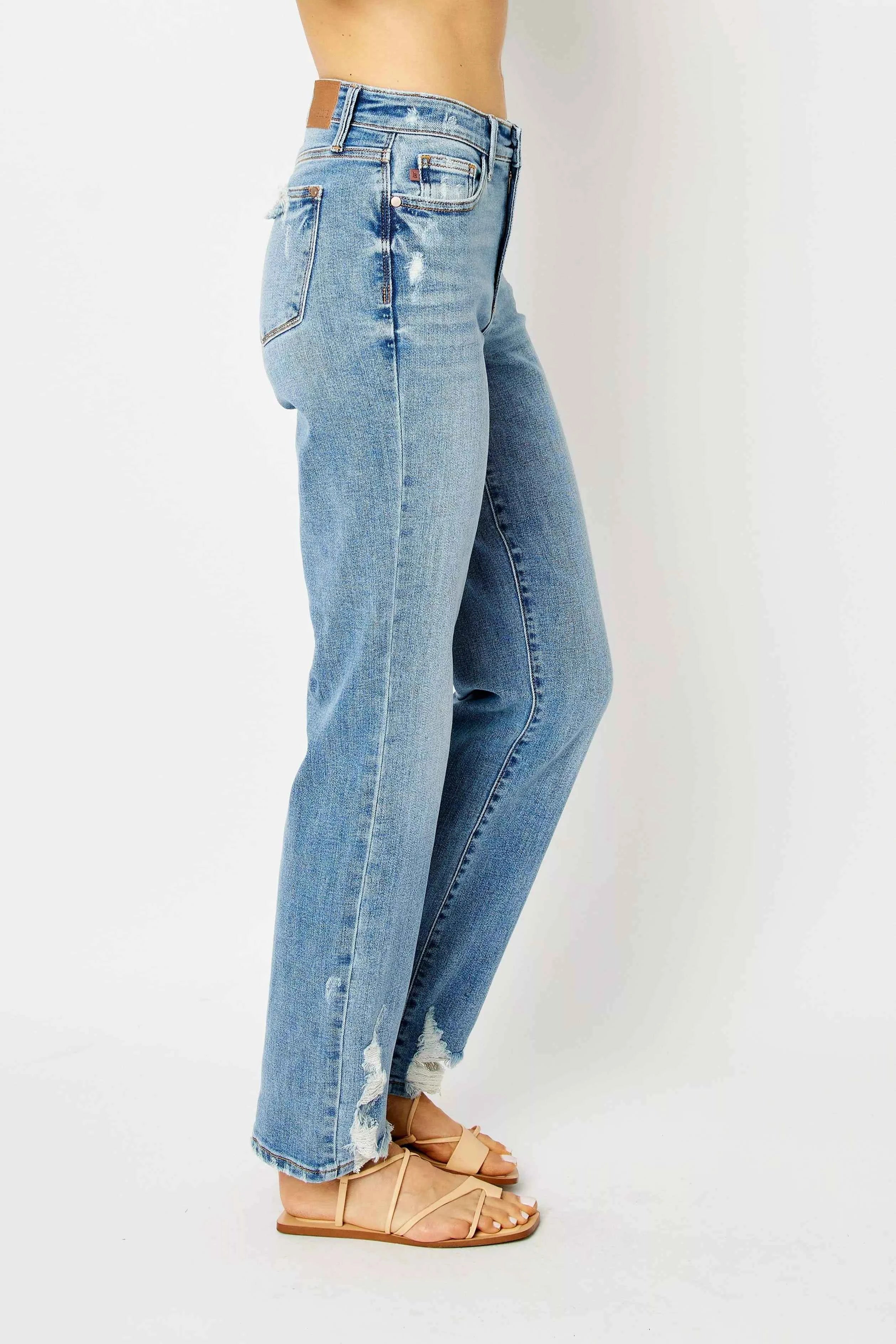 Judy Blue Full Size High Waist Straight Jeans with Heavy Destroy Plus Size cfab26c50bee4a9d9a9c171e574c8083-Max-Origin
