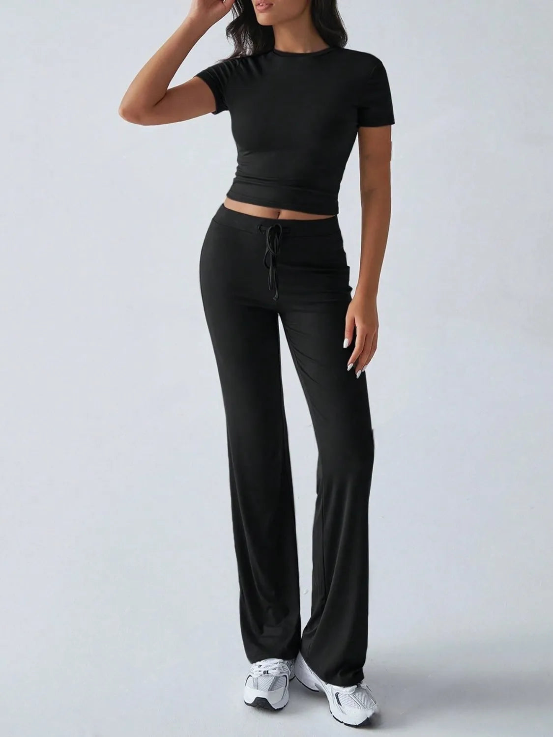 Round Neck Short Sleeve Top and Pants Set cfb9d702-3331-4836-88ef-f37fba9a3e87-Max-Origin