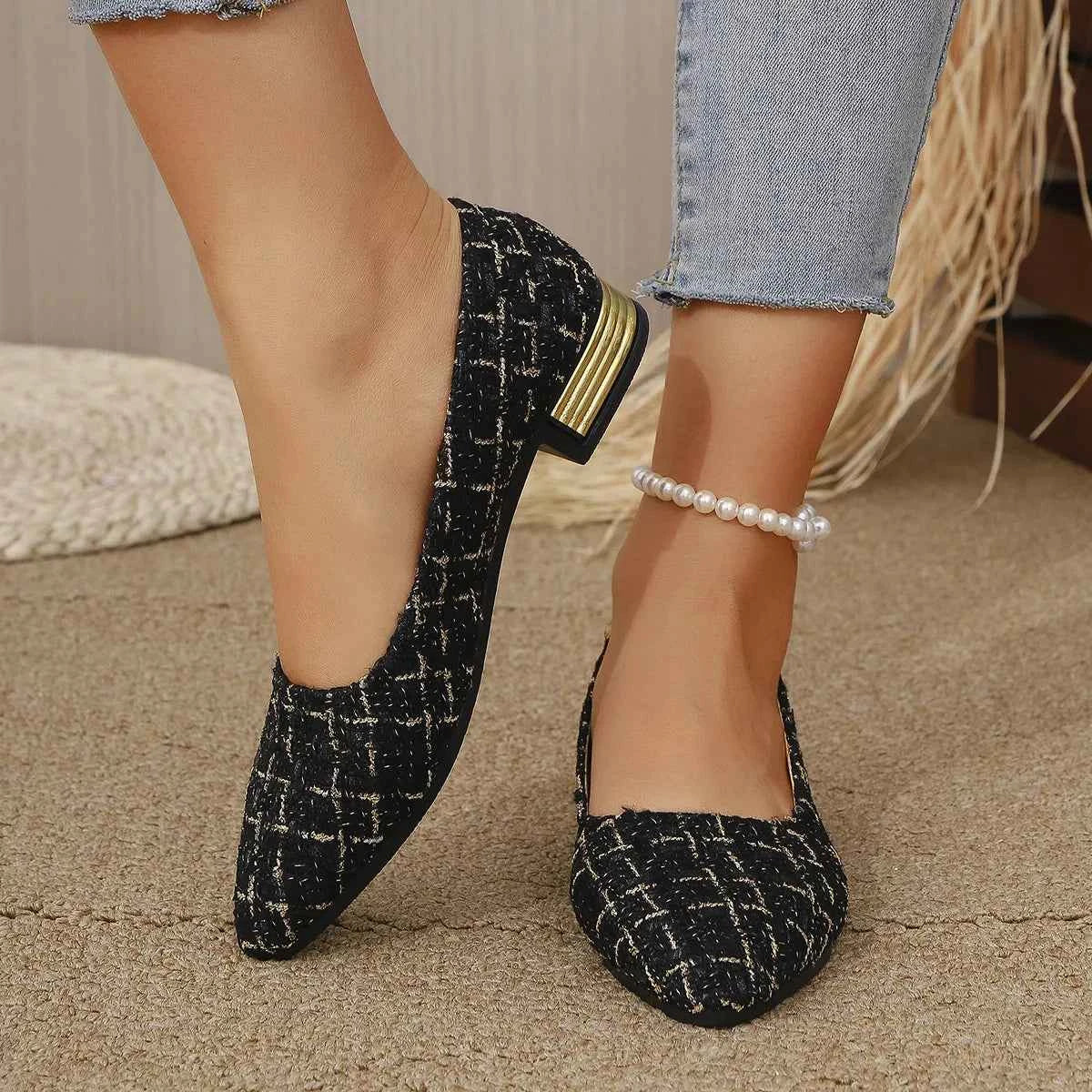 Point Toe Block Heels Slip-Ons cfe4527141cf440ea91e47f3d8af81bf-Max-Origin