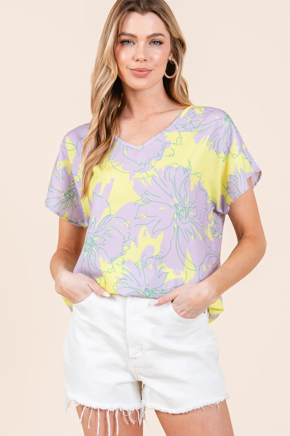 BOMBOM Floral Short Sleeve T-Shirt d01c8034-49d0-4e98-ac8b-c8da5c65a7df-Max