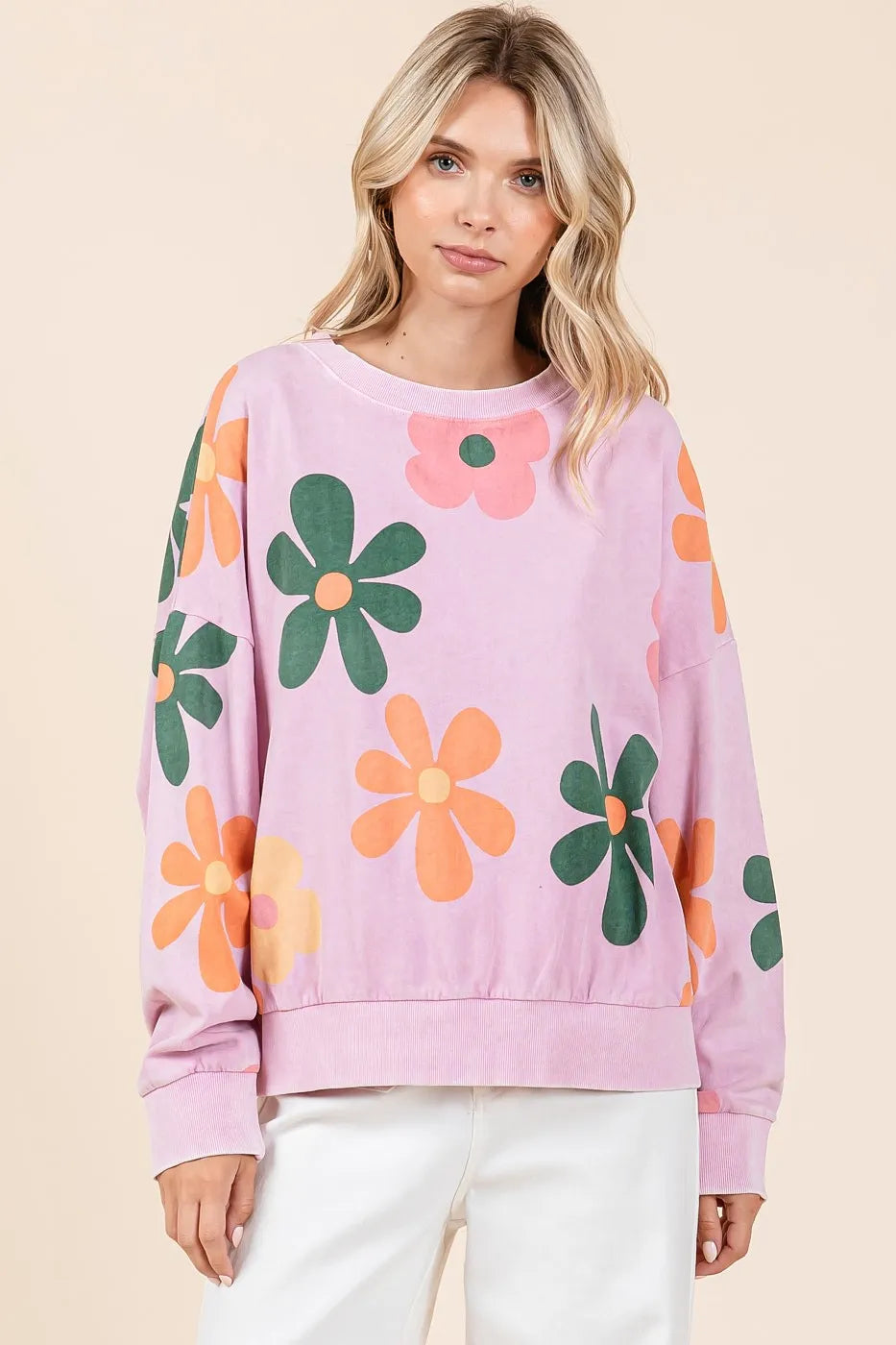 Mittoshop Mineral Wash Flower Print French Terry Sweatshirt d030de75e18a48b5a7a1b80de205b66b-Max-Origin