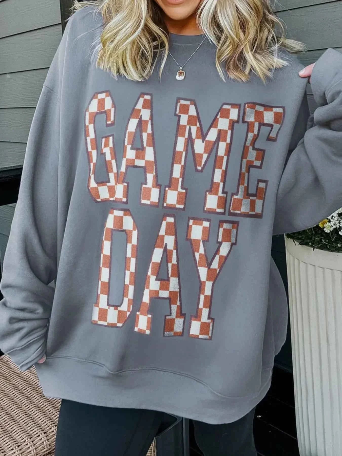 Game Day Checkered Oversized Sweatshirt Gray d08019b2-09a2-4090-b50a-896b95e68331-Max-Origin
