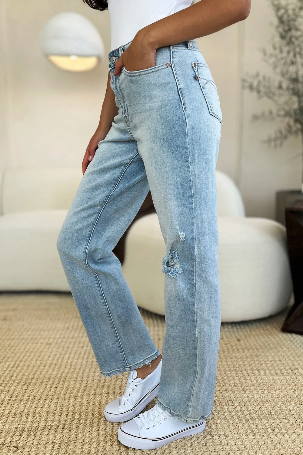Judy Blue Full Size High Waist Distressed Straight Jeans d0a11f2c-2ab2-4c1d-b006-946e16038139-Max