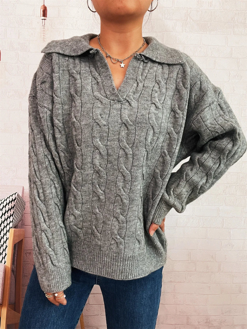 Cable Knit Johnny Collar Sweater d0db7c2c90f040d0aca82ecd42fe31bf-Max-Origin